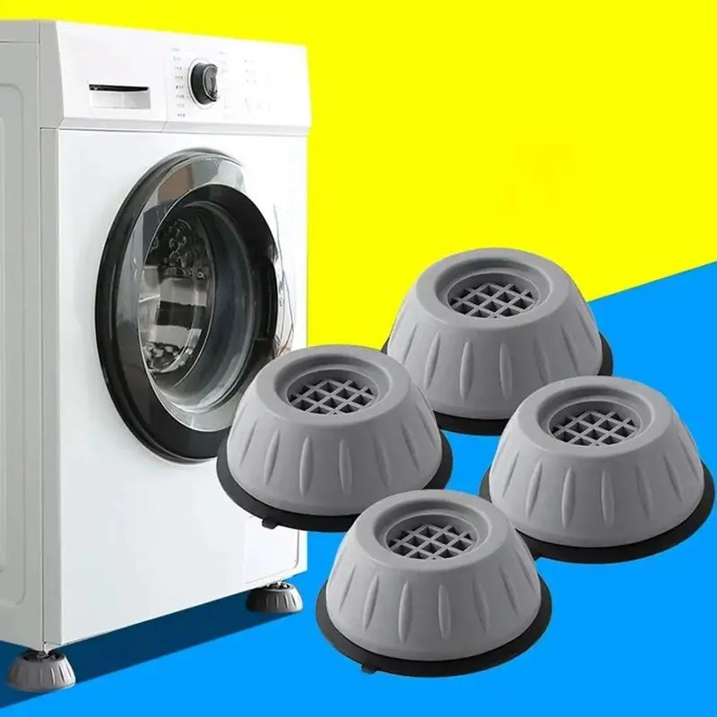 4/8 PCS Shock‑Proof Washing Machine Foot Pads, Shock Absorbing Pads Reduce Noise & Vibration, Anti‑Slip Design, Thick Durable Plastic, Fit for Washing Machines and Large Home Appliances, Prevent Sliding and Protect Your Floor Surface