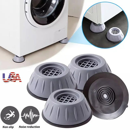 4/8 PCS Shock‑Proof Washing Machine Foot Pads, Shock Absorbing Pads Reduce Noise & Vibration, Anti‑Slip Design, Thick Durable Plastic, Fit for Washing Machines and Large Home Appliances, Prevent Sliding and Protect Your Floor Surface