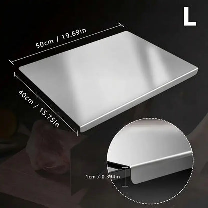 Stainless Steel Cooking Cutting Board - Non-Slip Durable Metal Option, Mold-Resistant Kitchen Utensil for Home/Restaurant, Knife-Compatible Kitchen Decor, XXL/XXXL Size Gadget