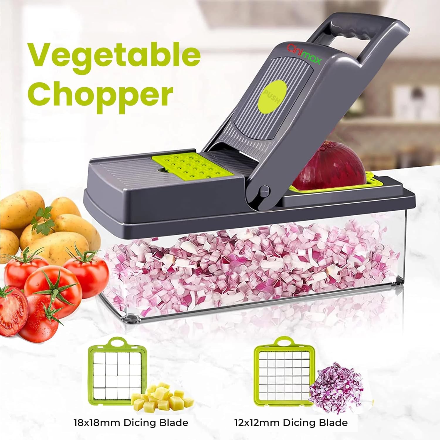 Heavy Duty 16-in-1 Vegetable Chopper with 8 Blades