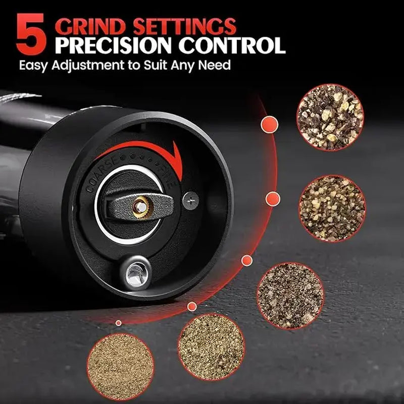 Electric Salt & Pepper Grinder, USB Rechargeable Kitchenware Gadget, Adjustable Coarse Control, 1-Handed Auto Grind, Easy-To-Clean Modern Seasoning Utensil - Grinder Only (Salt & Pepper Not Included) for Cooking