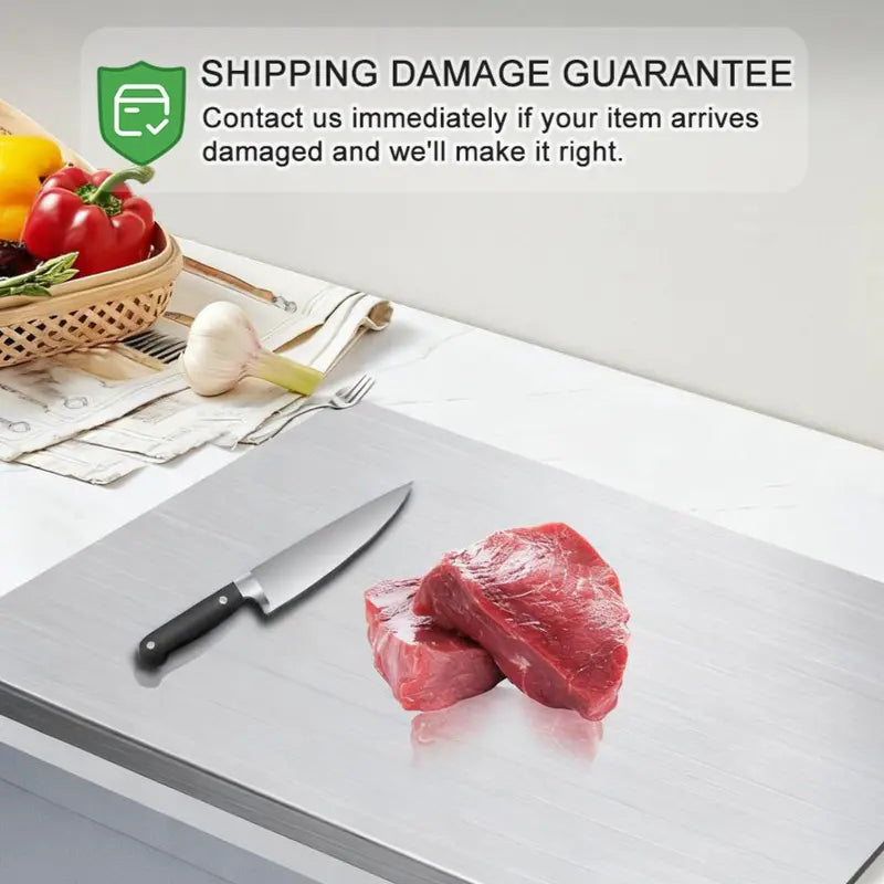 Stainless Steel Cooking Cutting Board - Non-Slip Durable Metal Option, Mold-Resistant Kitchen Utensil for Home/Restaurant, Knife-Compatible Kitchen Decor, XXL/XXXL Size Gadget