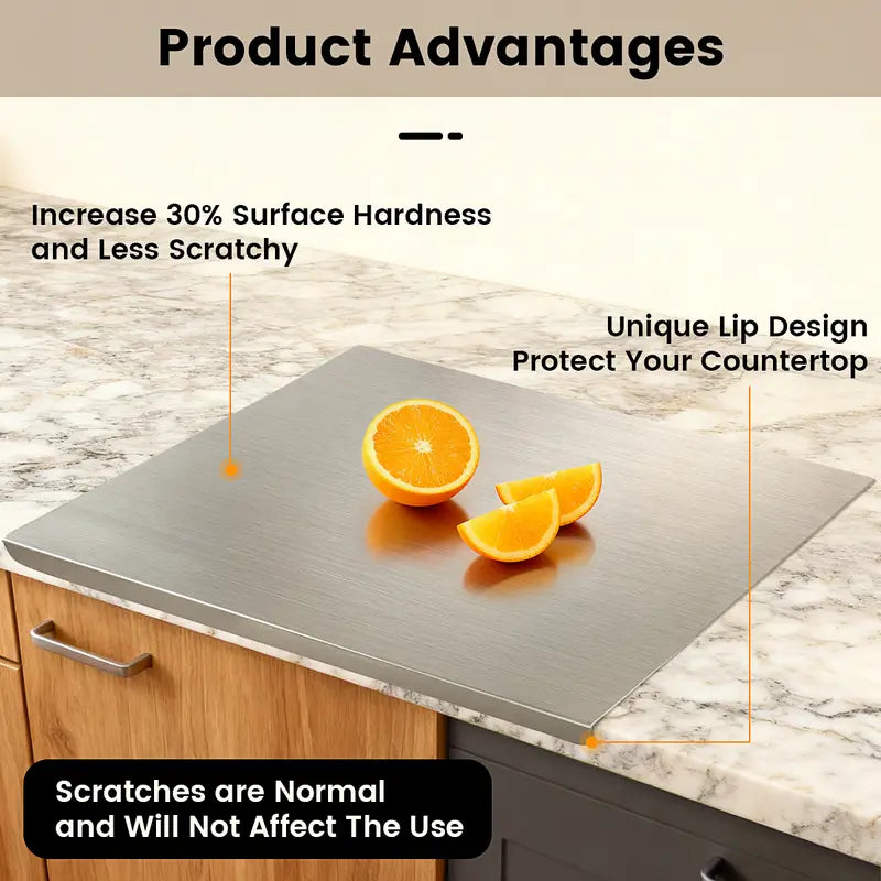 Stainless Steel Cooking Cutting Board - Non-Slip Durable Metal Option, Mold-Resistant Kitchen Utensil for Home/Restaurant, Knife-Compatible Kitchen Decor, XXL/XXXL Size Gadget