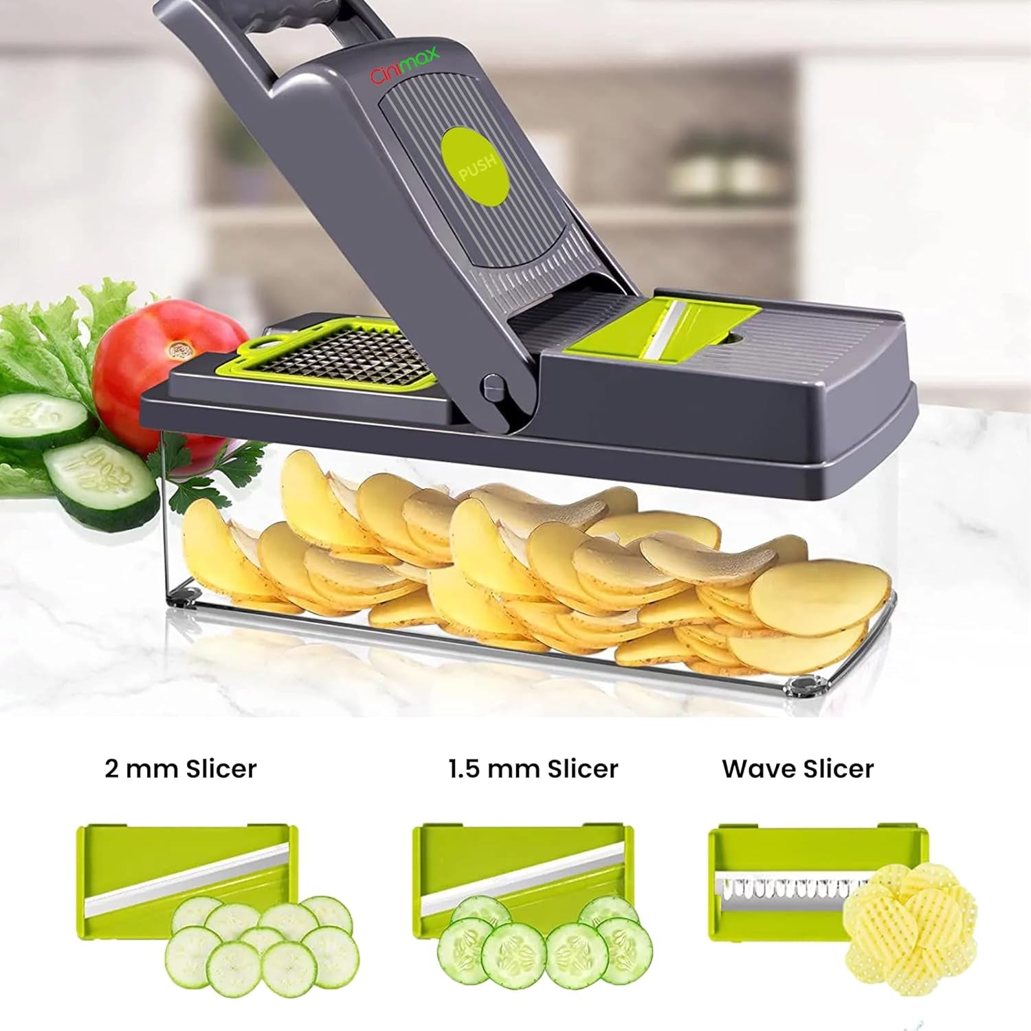 Heavy Duty 16-in-1 Vegetable Chopper with 8 Blades