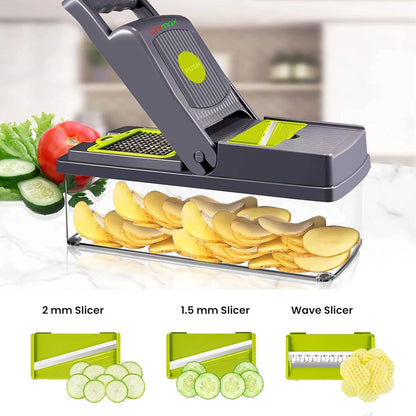 Heavy Duty 16-in-1 Vegetable Chopper with 8 Blades