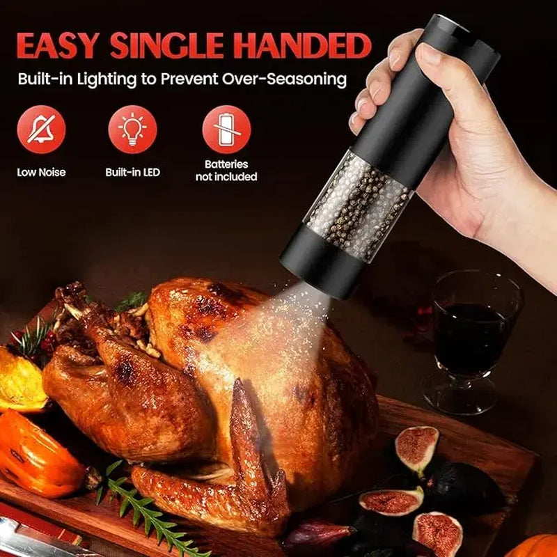 Electric Salt & Pepper Grinder, USB Rechargeable Kitchenware Gadget, Adjustable Coarse Control, 1-Handed Auto Grind, Easy-To-Clean Modern Seasoning Utensil - Grinder Only (Salt & Pepper Not Included) for Cooking