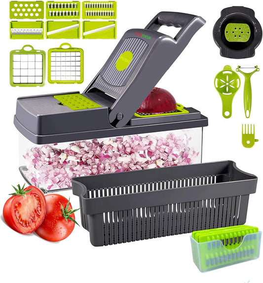 Heavy Duty 16-in-1 Vegetable Chopper with 8 Blades
