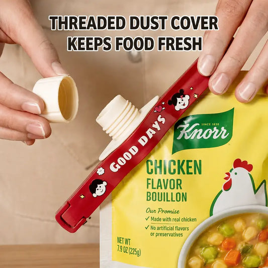Food Clip with Pour Spout Kitchen Gadgets, Storage Tools Heavy Duty Food Bag Clips for Home Camping Picnic Offices Seasoning Coffee Bread Bean Potato Dip Snacks Chips Jars