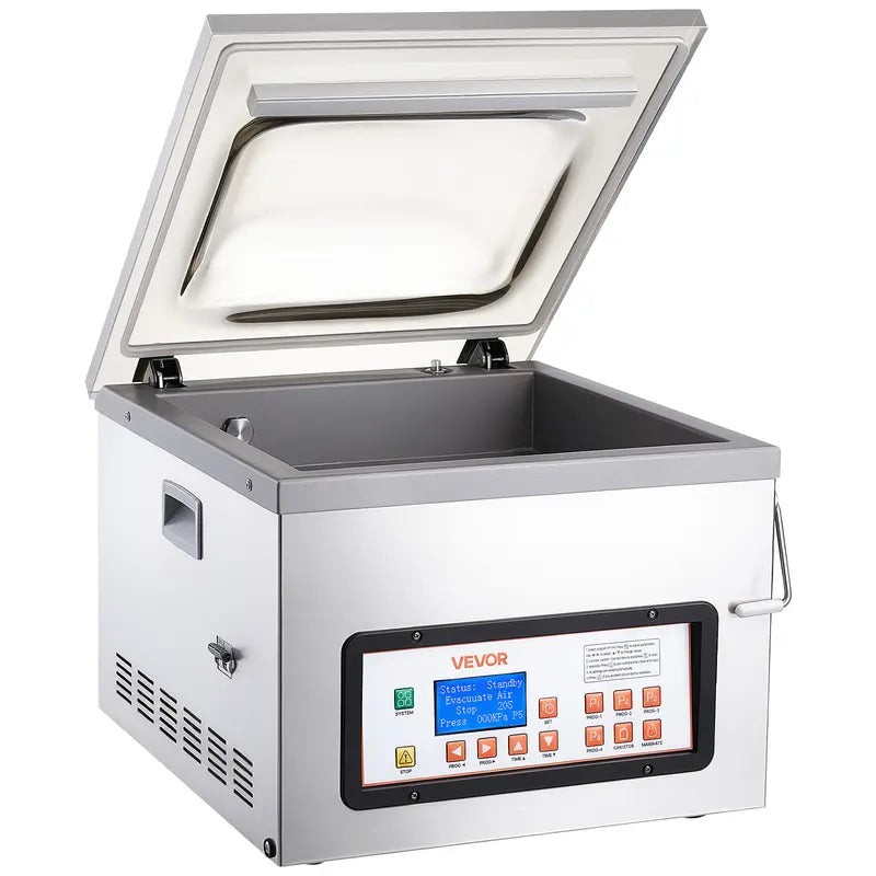 VEVOR Smart Control Chamber Vacuum Sealer, 3.1 Gal Chamber, 12" Seal Bar Packing Machine, 370W Commercial-Grade Oil Pump, Home Kitchen Use for Meats & Marinades, Mason Jar Kit Compatible, Sous Vide Ready, Smart Control Vacuum Sealers
