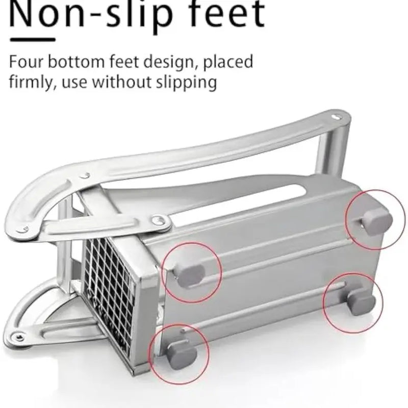 Manual French Fry Cutter with 2 Blades,Stainless Steel Potato Slicer for Fries,Carrots & Cucumbers, Kitchen Air Fryer Mate,Perfect Fruit Vegetable Slicer