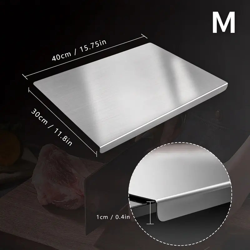 Stainless Steel Cooking Cutting Board - Non-Slip Durable Metal Option, Mold-Resistant Kitchen Utensil for Home/Restaurant, Knife-Compatible Kitchen Decor, XXL/XXXL Size Gadget