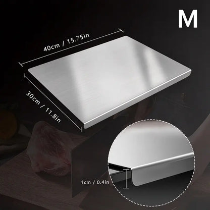Stainless Steel Cooking Cutting Board - Non-Slip Durable Metal Option, Mold-Resistant Kitchen Utensil for Home/Restaurant, Knife-Compatible Kitchen Decor, XXL/XXXL Size Gadget