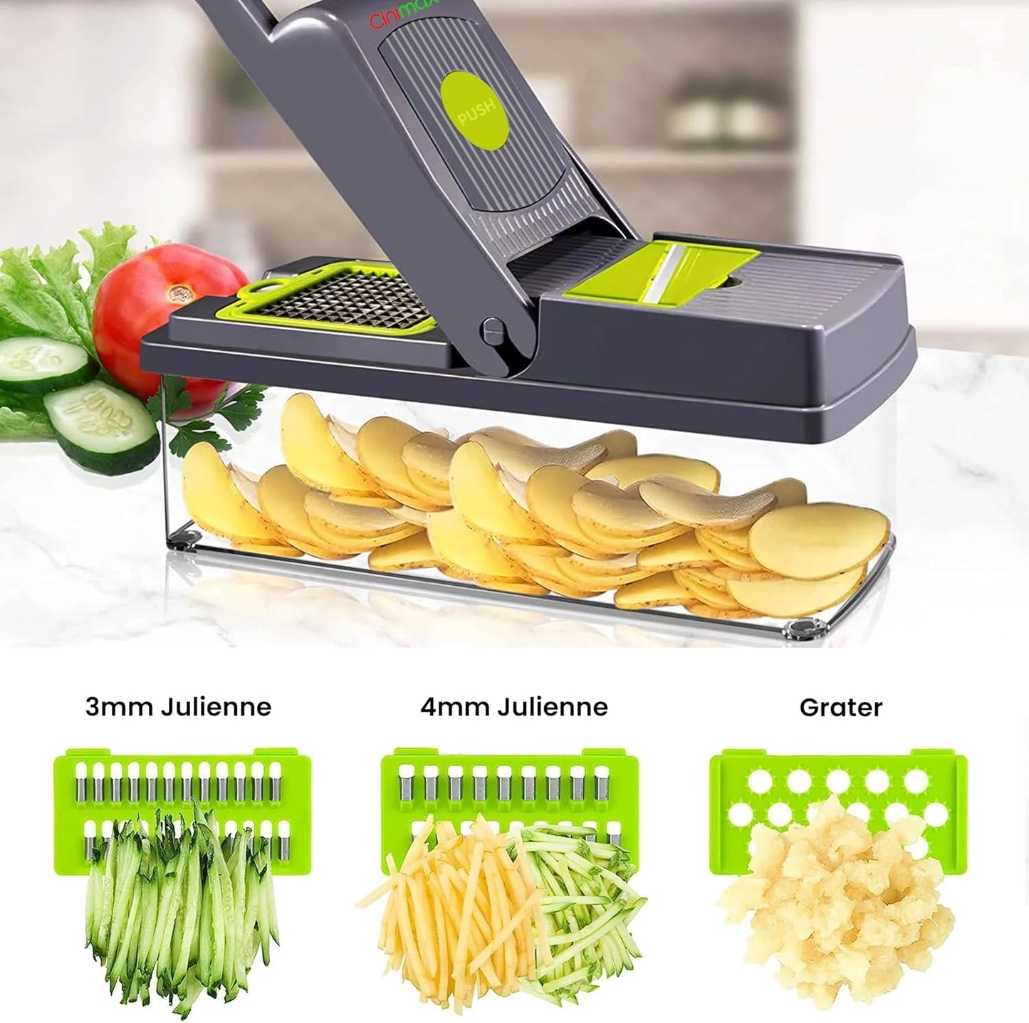 Heavy Duty 16-in-1 Vegetable Chopper with 8 Blades