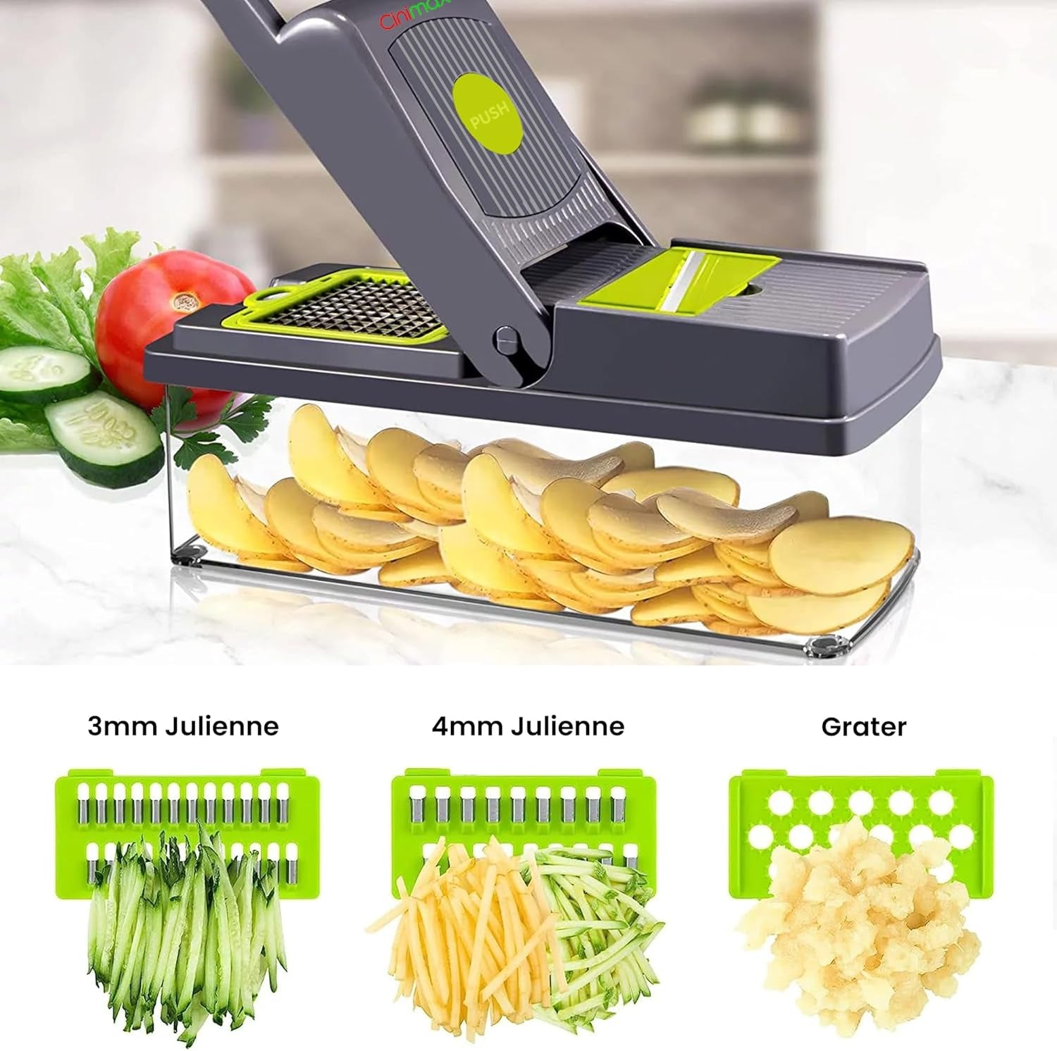 Heavy Duty 16-in-1 Vegetable Chopper with 8 Blades